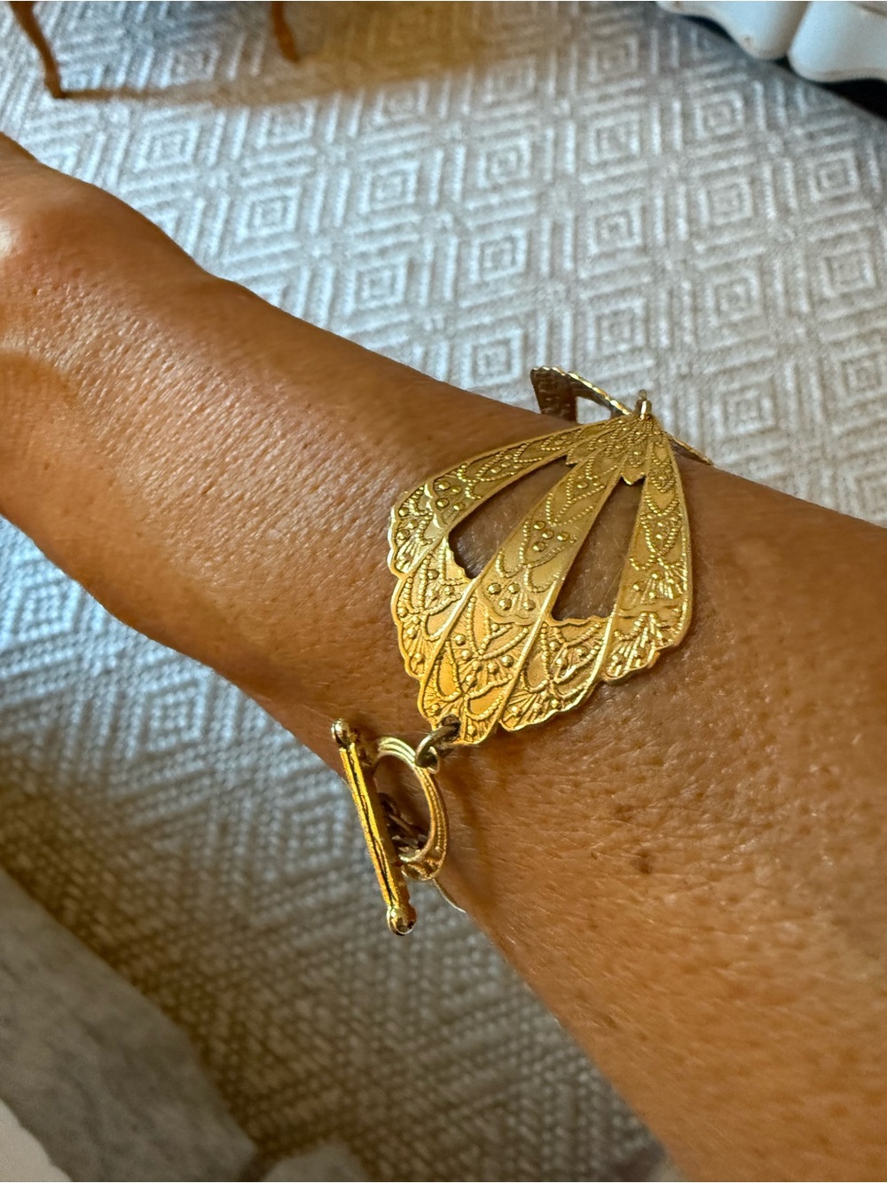 Gold Filigree Statement Bracelet - Women Jewelry